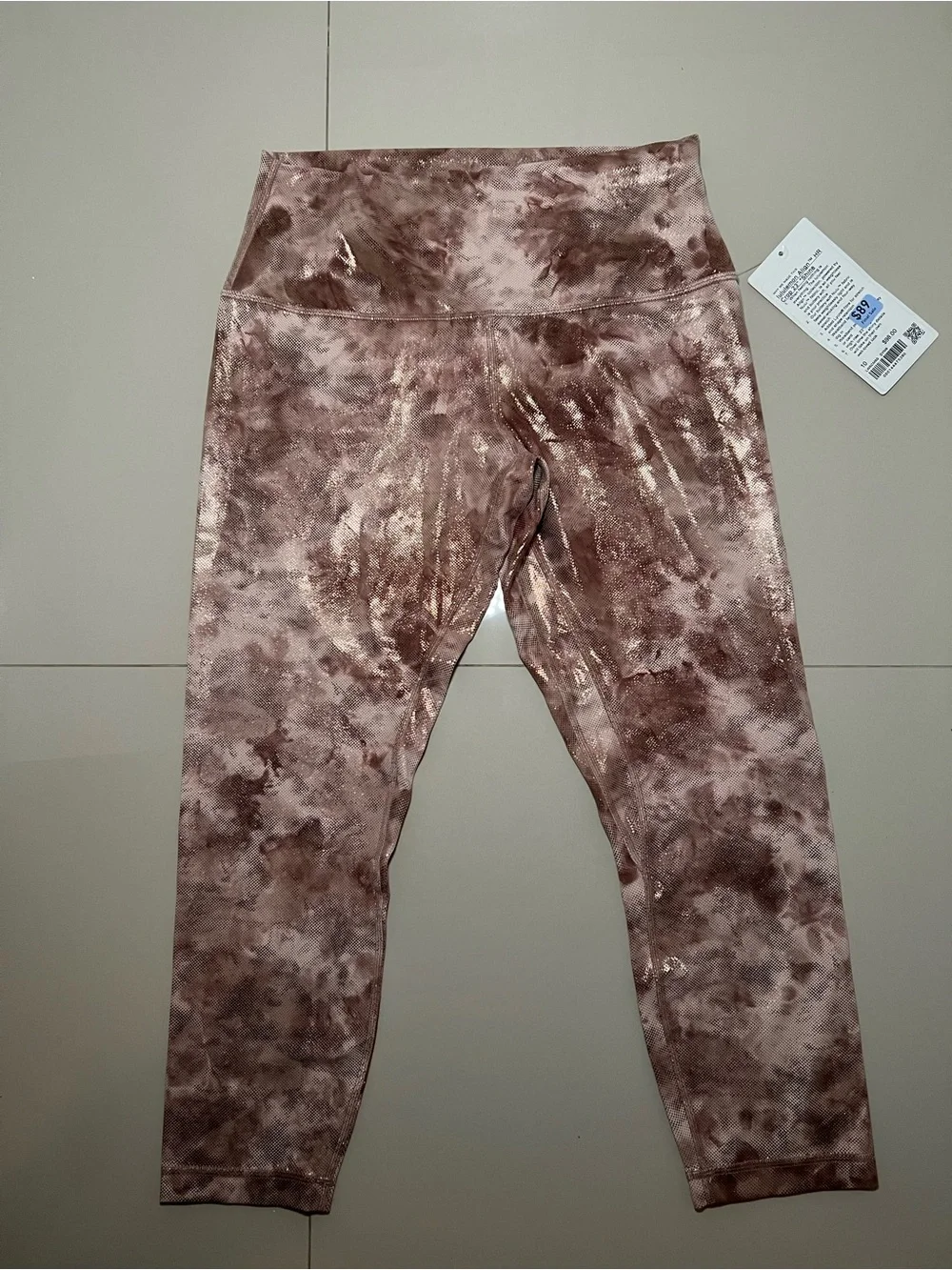 lululemon athletica Align HR Crop 23’ Shine Tie-Dye Capri Leggings - Pink Mauve